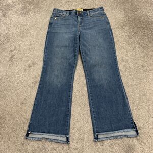 Democracy AB  Solution High Rise Side Slit Denim Jeans Womens 6 Blue Medium Wash